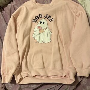 Gildan Pink Boo-Jee Ghost Crew Neck Sweater